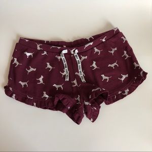 Maroon Victoria’s Secret PINK pajama shorts